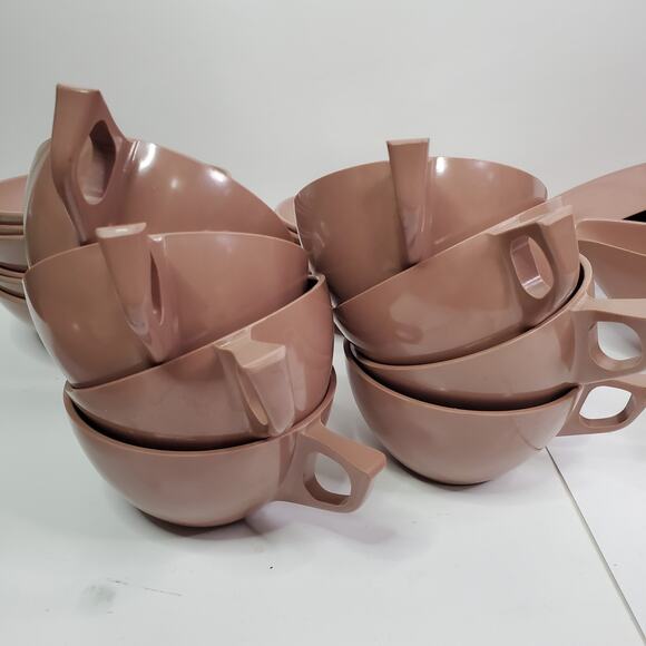 Vintage MCM Melamine Dishes Mauve Melmac marked and unmarked lot of 30-read - Picture 5 of 12